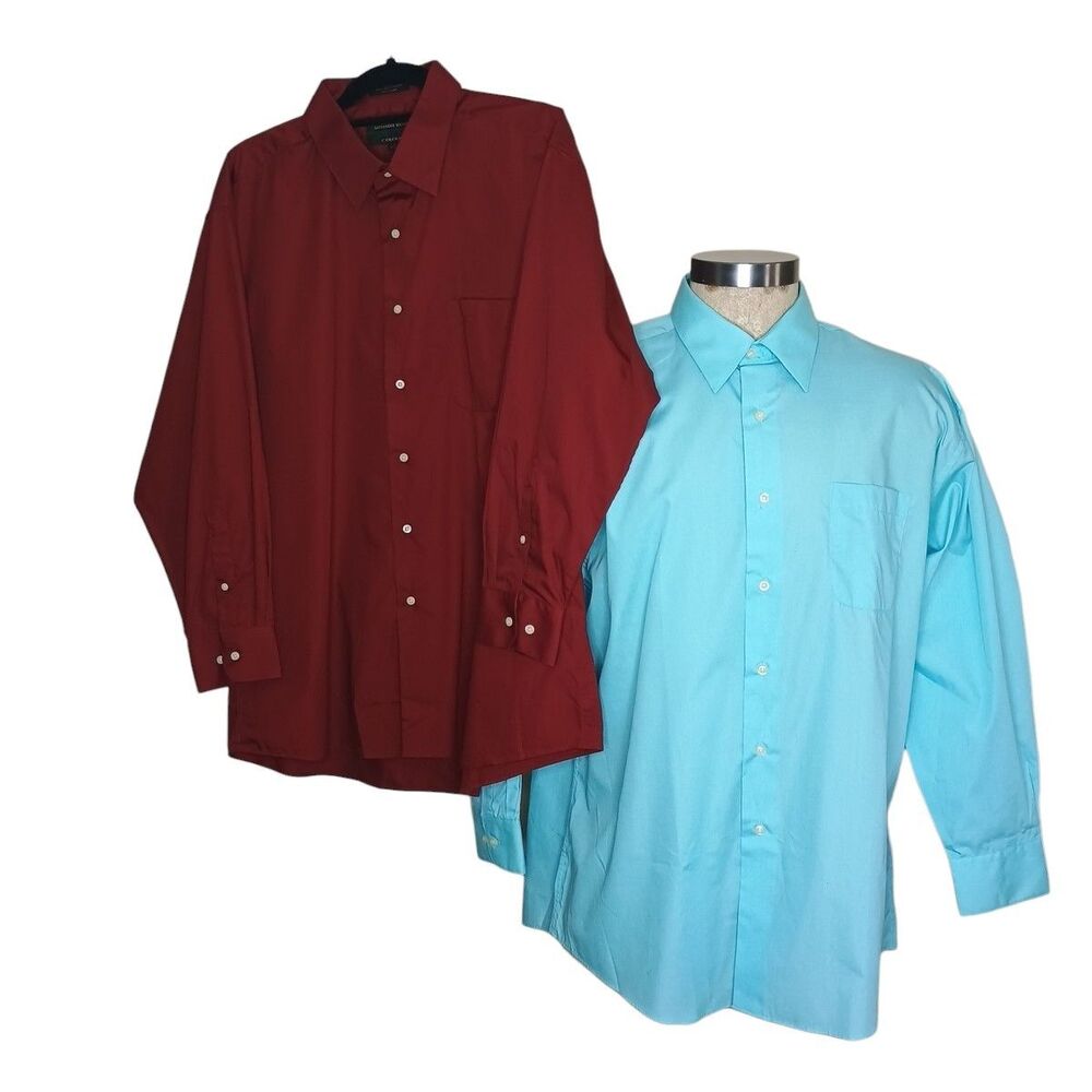 Vintage Colours by Alexander Julian Dress Shirts Mens XL Long Sleeve Lot of 2